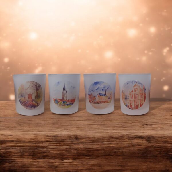 Theelichthouder Frosted Zitterd Set van 4